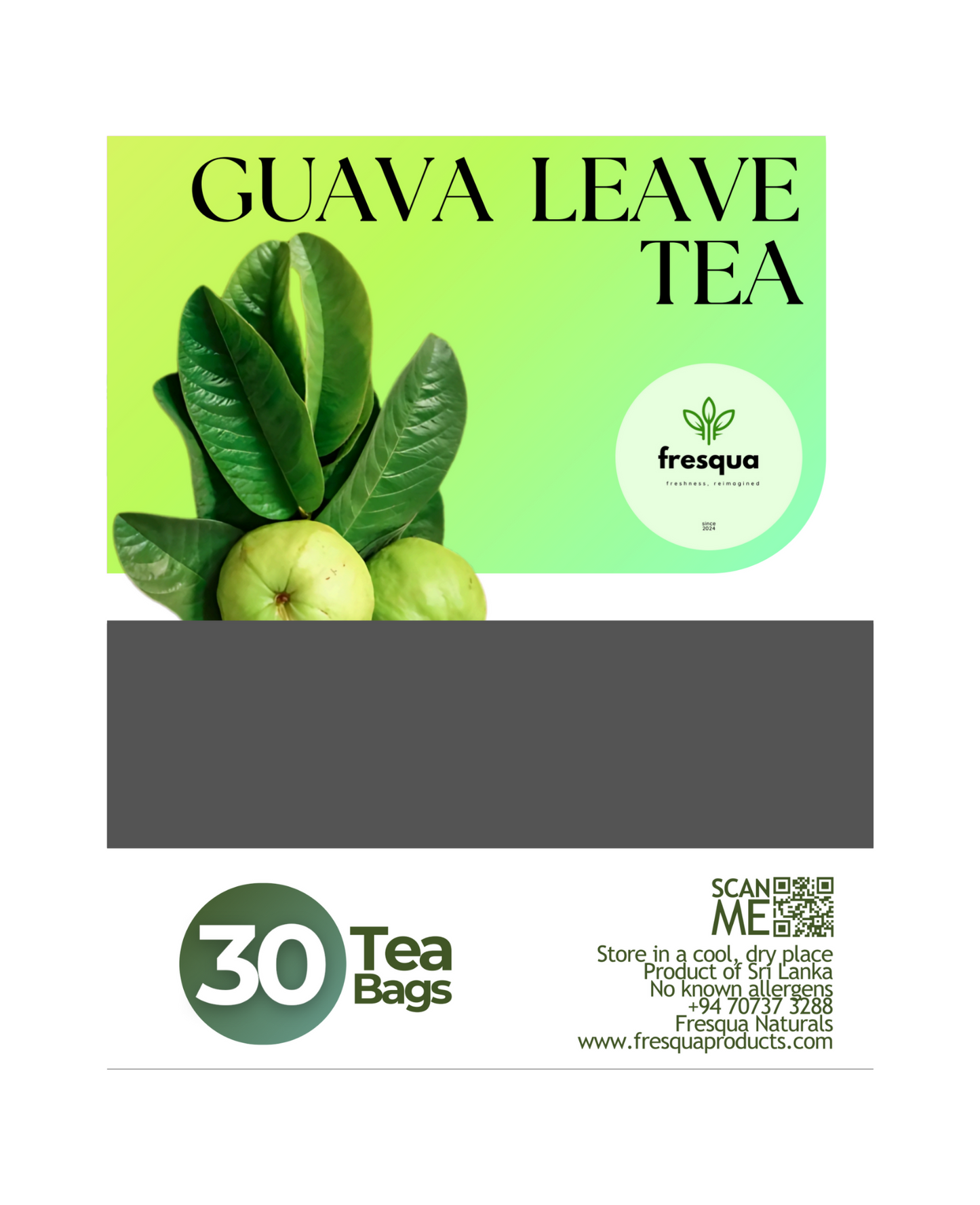 Fresqua Guava Leaf Wellness Tea - 30 Tea Bags